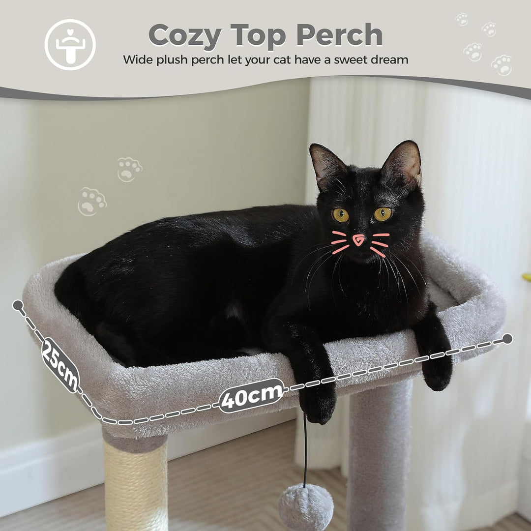 PAWZ Road Kleiner Katzenbaum für Indoor-Katzen mit Hängematte, Katzenturm mit Sisal-überzogenem Krat