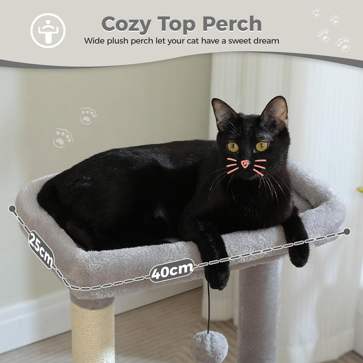PAWZ Road Kleiner Katzenbaum für Indoor-Katzen mit Hängematte, Katzenturm mit Sisal-überzogenem Krat
