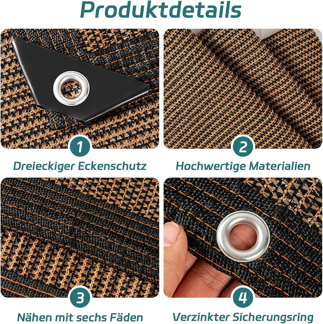 Schattierungsnetz,Schattiernetz mit ösen, 95% Shading Rate UV-Beständiges für Pflanzenschutz Gewächs
