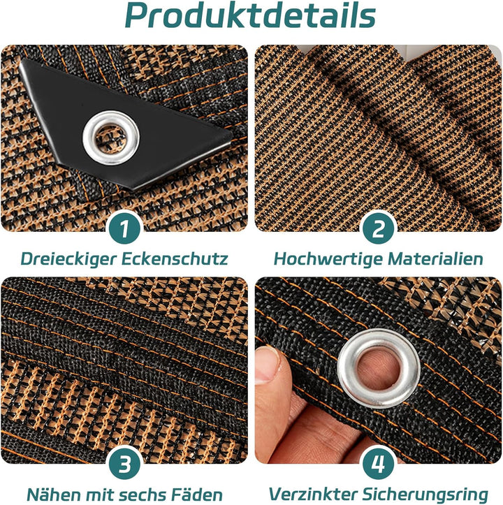 Schattierungsnetz,Schattiernetz mit ösen, 95% Shading Rate UV-Beständiges für Pflanzenschutz Gewächs