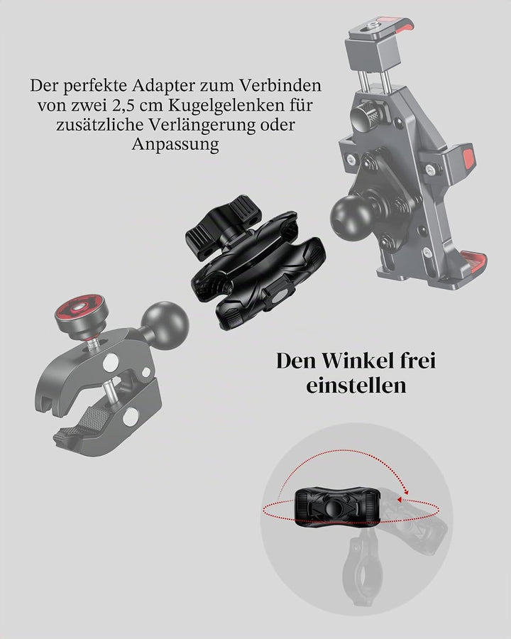 BRCOVAN 2St, Hochfester Verbundstoff Doppelsockelarm (Kurzer Arm) Kompatibel mit RAM Mounts B Grösse