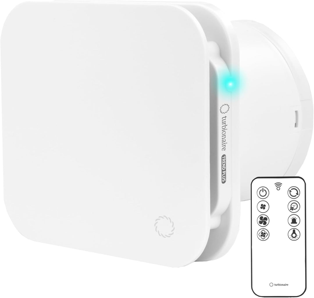 Turbionaire Trend Plus Abluftventilator für Bad, Küche, Fernbedienung, Multifunktion, max. 5,7 W, 7