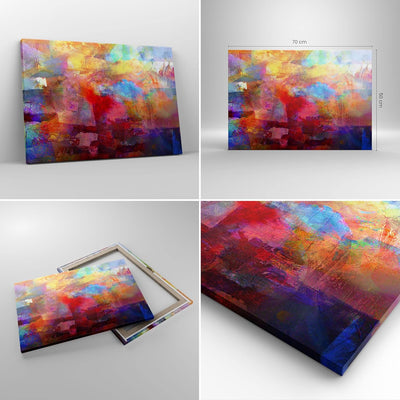 Bilder auf Leinwand Abstraktion modern Leinwandbild mit Rahmen 70x50cm Wandbilder Dekoration Wohnzim