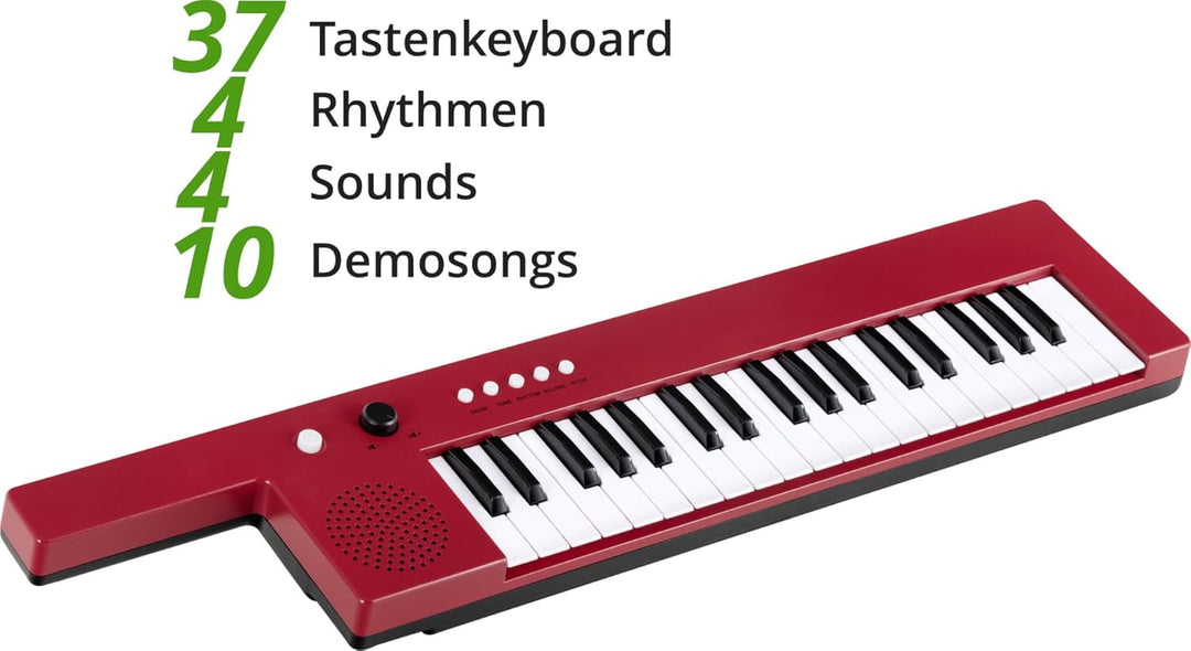 McGrey KT-3712 Kinderkeyboard - 37 Tasten - Inklusive Tragegurt und Mikrofon - Betrieb über Akku und