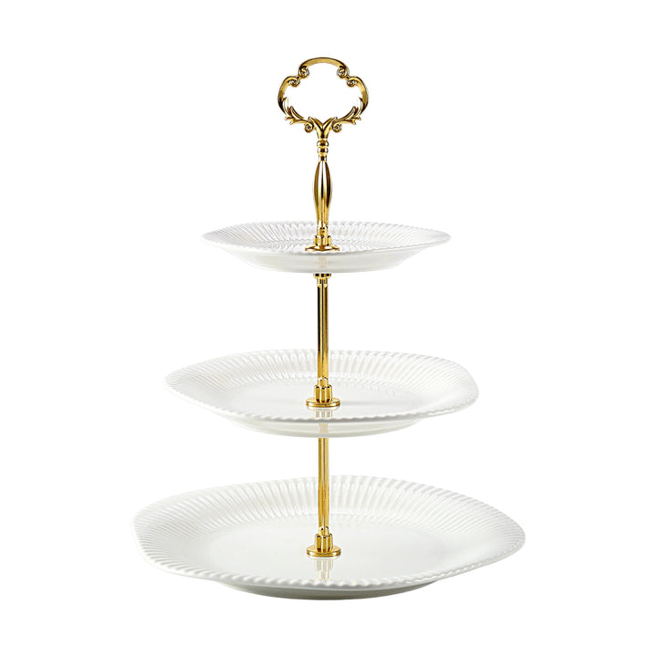 3 Schicht Keramik Tortenständer für Hochzeiten, Desserttisch Display Set für Teepartys Servierplatte