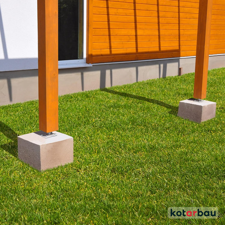 KOTARBAU® 4er Set Pfostenträger Höhenverstellbar - Montagestütze – 160 x 160 x 250 mm - Balkenschuh