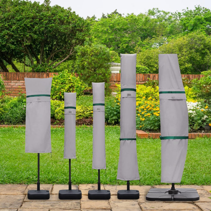 Sekey DoppelSonnenschirm Schutzhülle mit Stab, Abdeckhauben für Gartenschirm mit Belüftungsöffnungen
