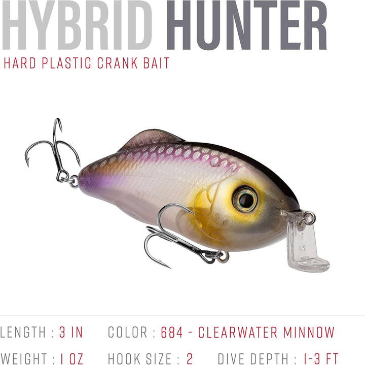 Strike King Hybrid Hunter Shallow Clearwater Elritze 1 oz, Clearwater Elritze 1 oz