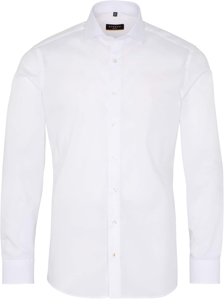 ETERNA Herren Popeline Hemd Slim FIT 38 Weiss, 38 Weiss