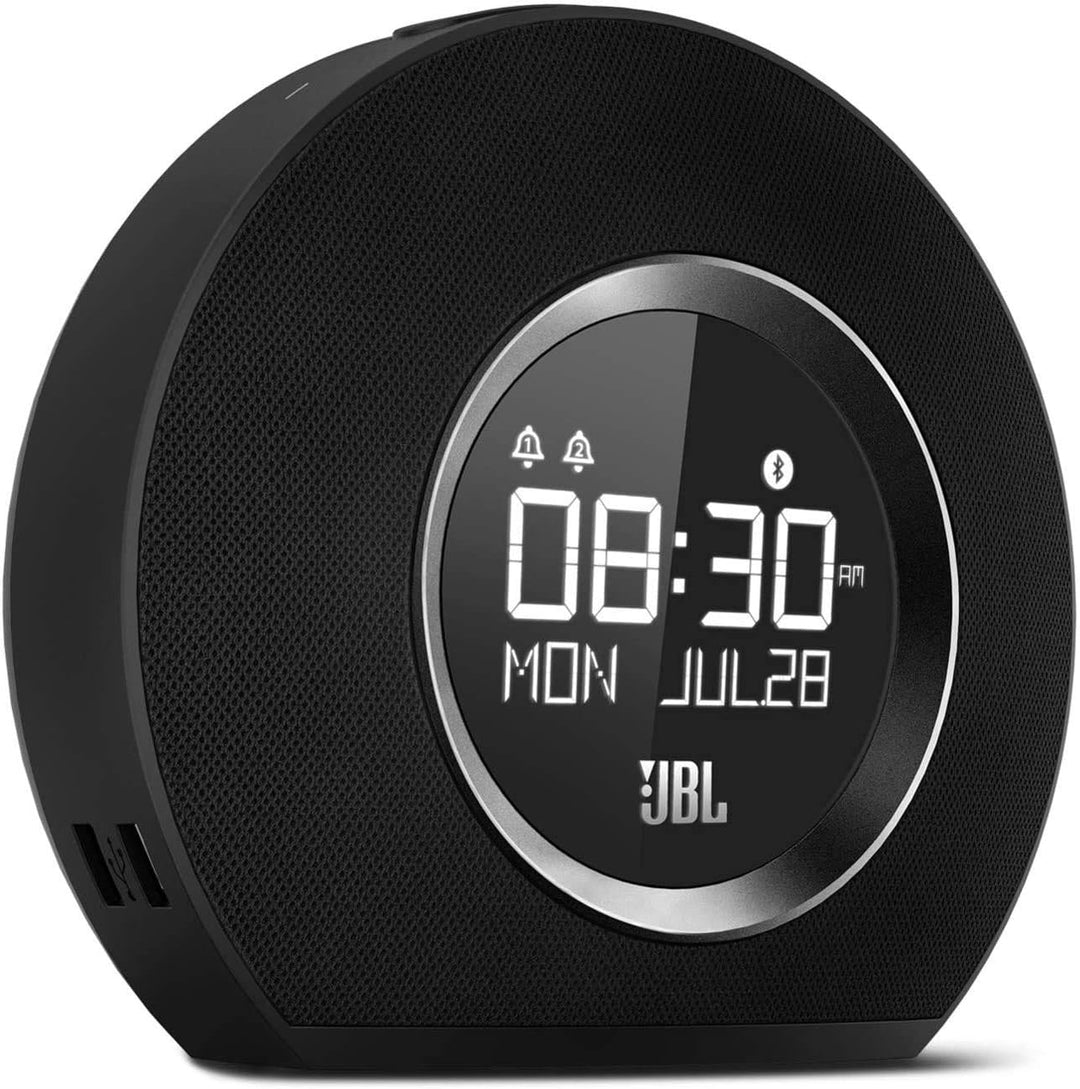 JBL Horizon Radiowecker in Schwarz – Dual Wecksystem über Bluetooth, UKW-Radio und Weckton – LED Nac
