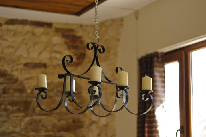 DanDiBo Kronleuchter Schloss 60cm Kerzenhalter Kerzenständer Hängeleuchter aus Metall