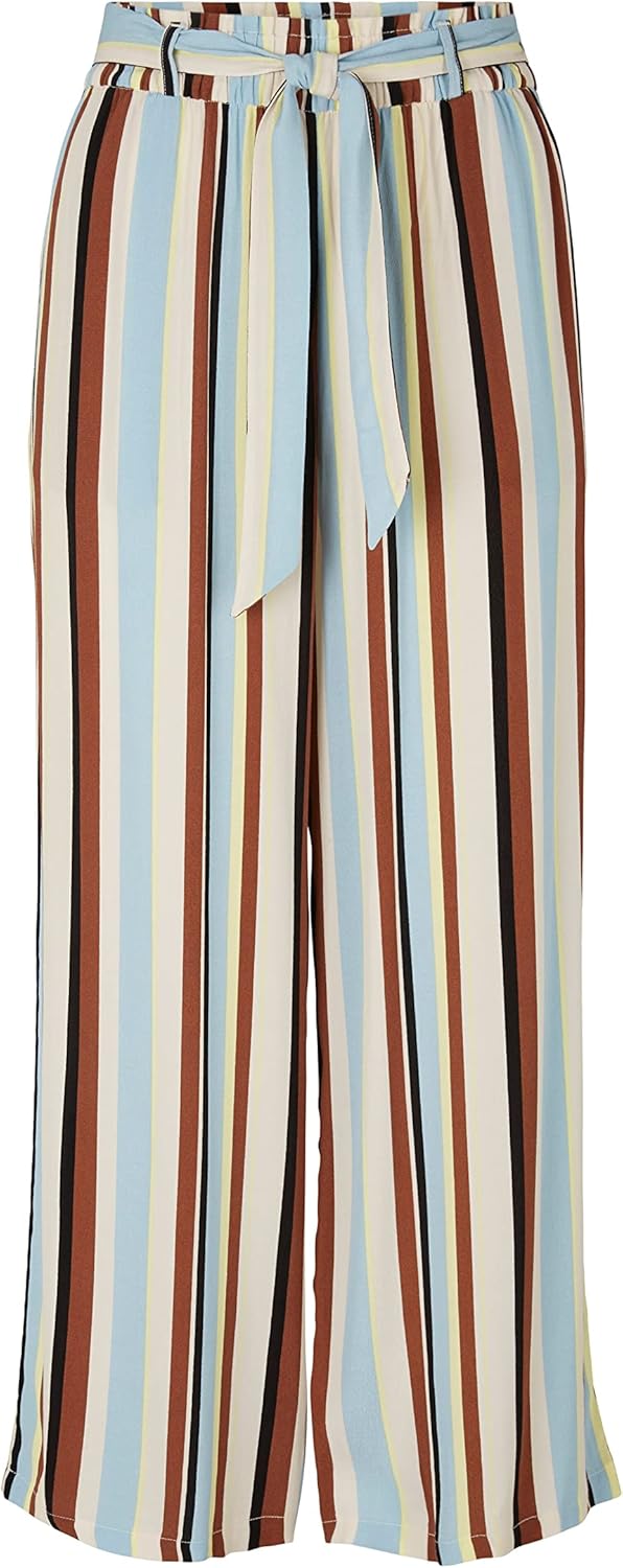 TOM TAILOR Denim Damen Culotte mit Streifen M 29574 - Multicolor Vertical Stripe, M 29574 - Multicol