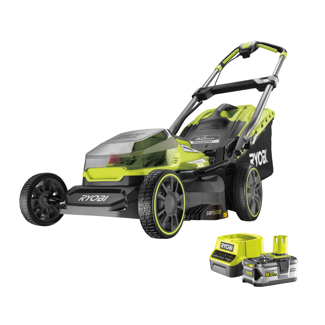 RYOBI 18 V ONE+ Brushless Akku-Rasenmäher RY18LMX40A-150 (Schnittbreite 40 cm, 6-fache Höhenverstell