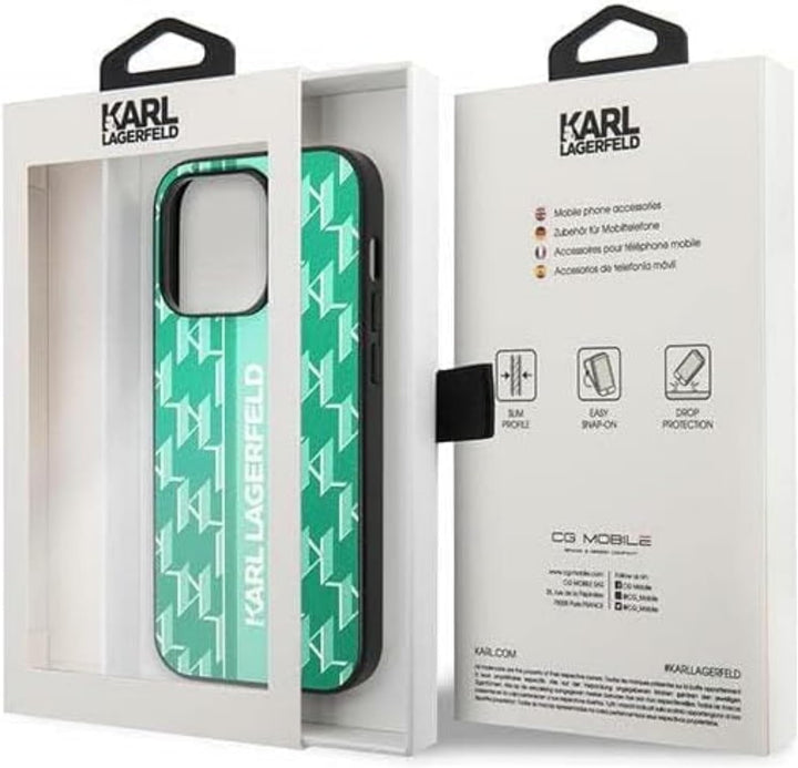 Karl Lagerfeld KLHCP14XPGKLSKN hülle für iPhone 14 Pro Max 6,7" hardcase grün/Green Monogram Stripe