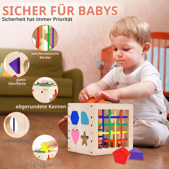 Ainiv Formsortierwürfel, Sortierspiel Montessori Steckwürfel, Baby Sensorische Spielzeug, Motorische