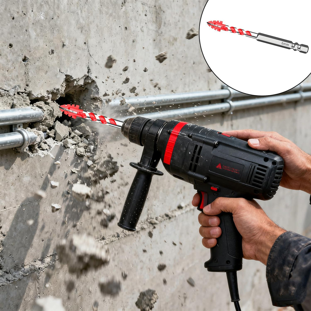 Professionelles Bohrer-Set für Fliesen, Keramik, Glas, Porzellan, Zement, Ziegel, Granit, Marmor (5e