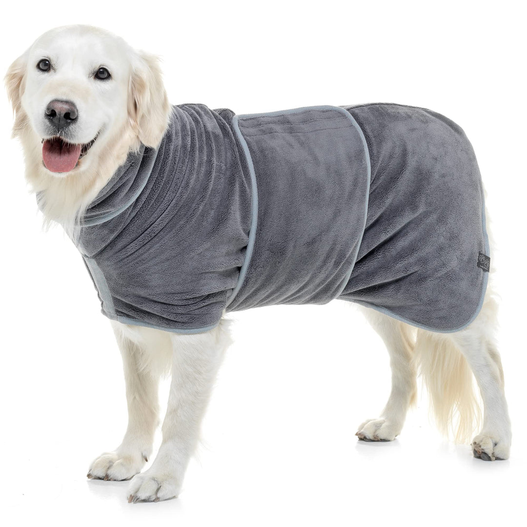 Lucky Paws® Luxuriöser Hundebademantel - doppellagiger Bademantel Hund - super saugfähig weiches Hun