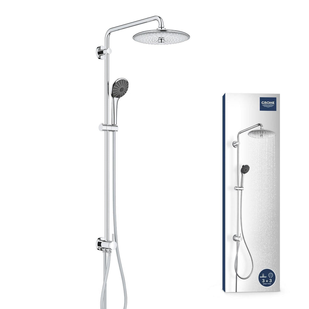 GROHE Vitalio Joy Shower System 260 - Duschsystem mit Umstellung (für die Wandmontage, 3 Strahlarten