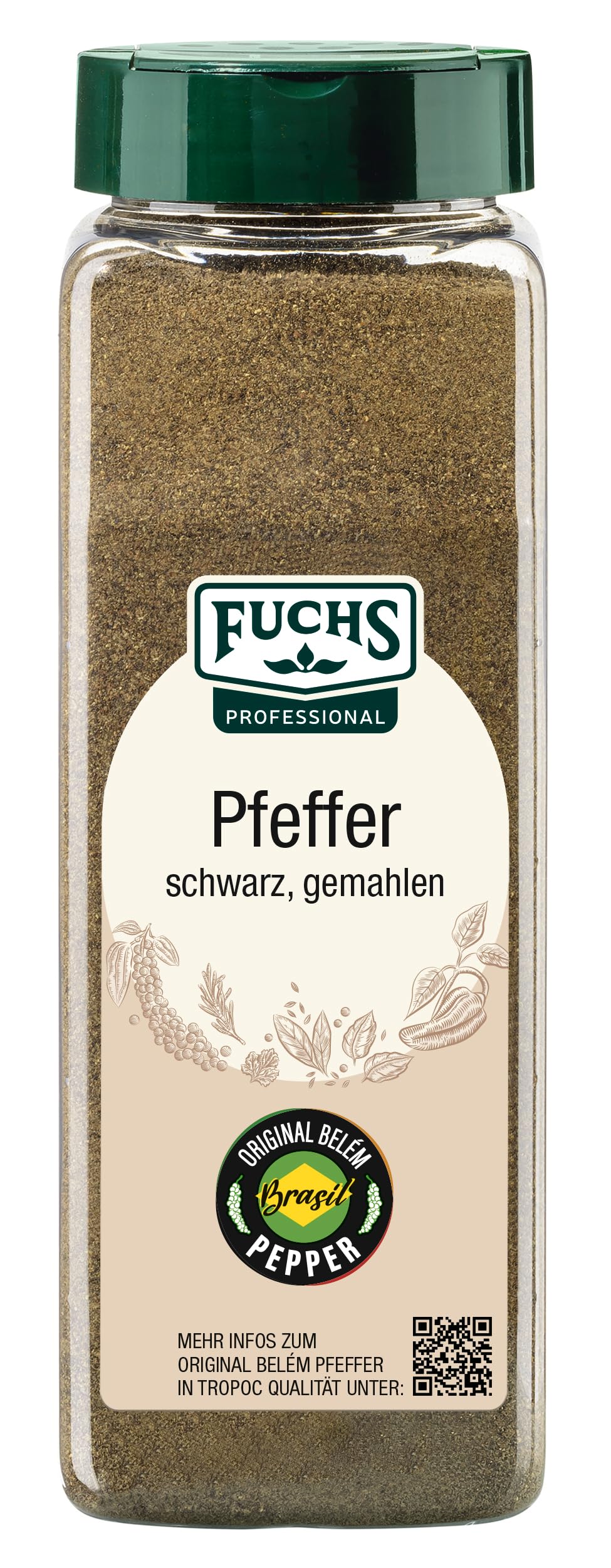 Fuchs Pfeffer schwarz gemahlen (1 x 550 g), 1