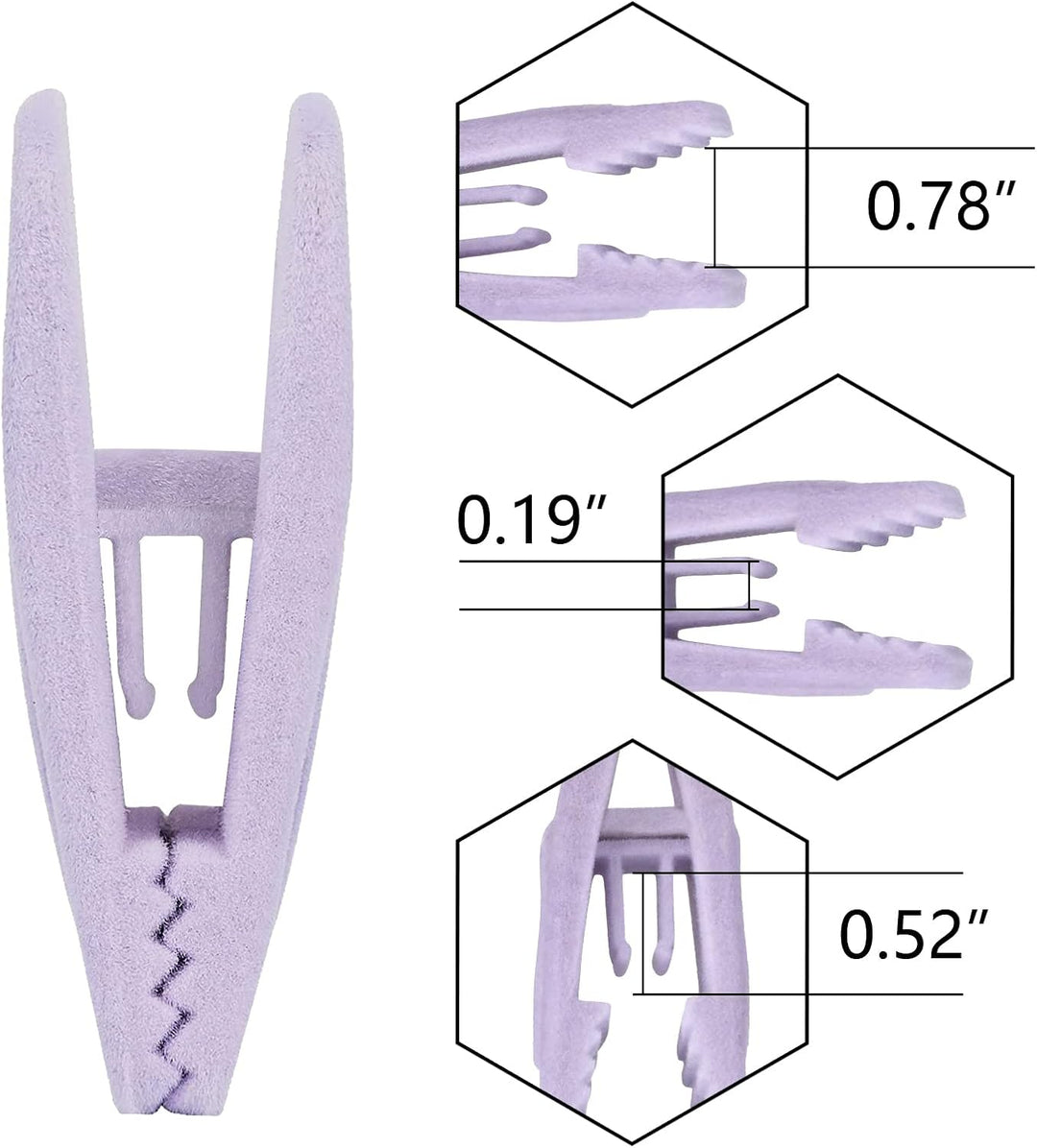 Tinfol Samt-Kleiderbügel-Clips, 24 Stück Hosenbügel, Samt-Clips, Starke beflockte Clips, perfekt für