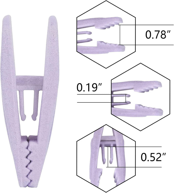 Tinfol Samt-Kleiderbügel-Clips, 24 Stück Hosenbügel, Samt-Clips, Starke beflockte Clips, perfekt für