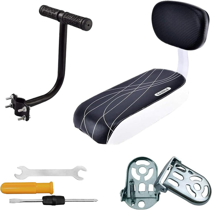 auvstar Kinder Sicherheits Fahrrad Rücksitz Zubehörsatz, Hinteres Sitzkissen Armlehne Fussstütze Set