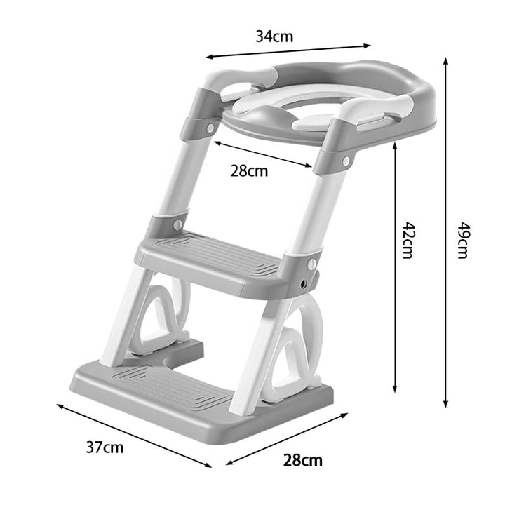 2-in-1 Toilettensitz für Kinder, Toilettensitz, faltbar und verstellbar, Treppe für Kinder, mit Leit