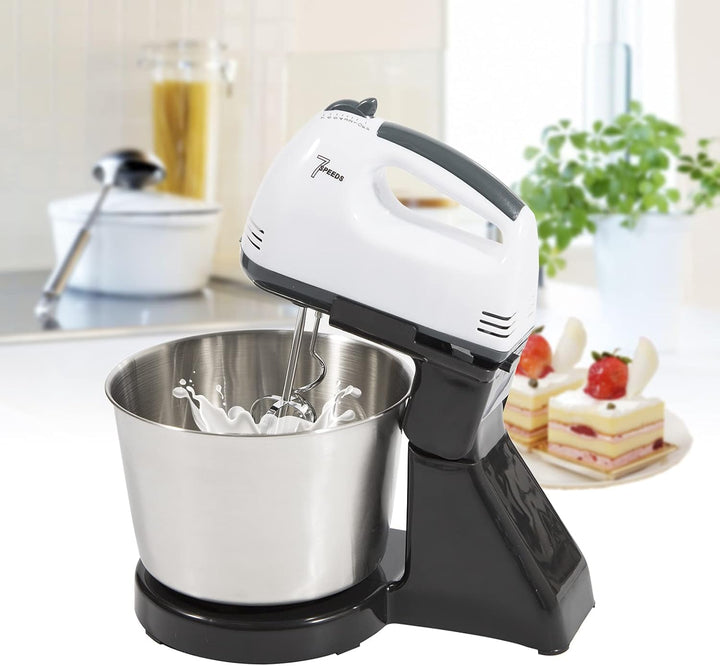 350w Handmixer Elektro-Eierquirl 7-Fach Verstellbar Elektrisch Handrührgerät 1,7 L Mit 2 Rührstäben