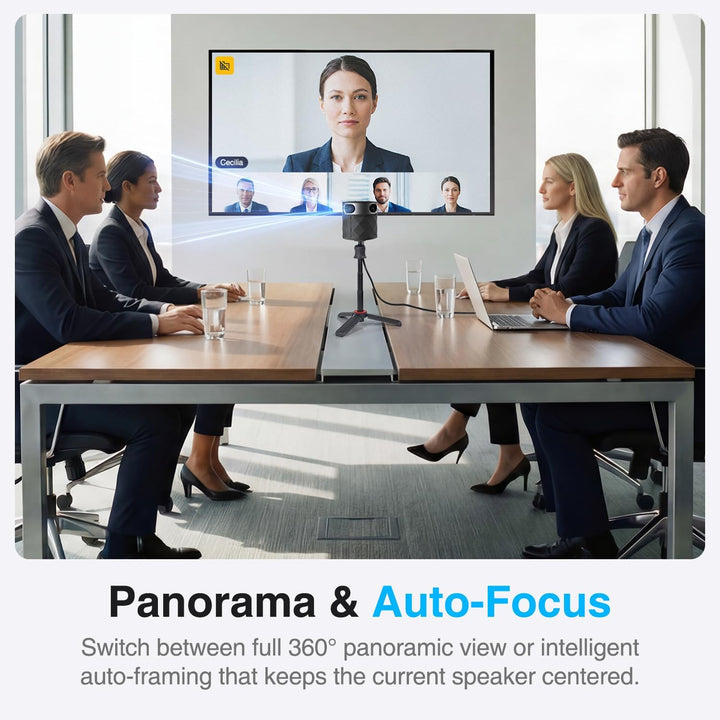 PANOCORE360 All-in-One Konferenzkamera – 360°-Konferenzkamera für PC und Mac, mit Lautsprecher und M