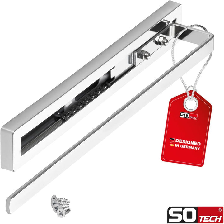2 Stück SO-TECH® Handtuchauszug Elegance Chrom 1-armig 325 mm eingeschoben, 470 mm ausgezogen Handtu
