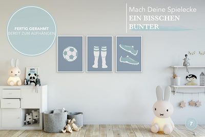 Papierschmiede® Kinderbilder 3er Set, A3 gerahmt in Holzrahmen (weiss), Geschenk für Jungen & Mädche