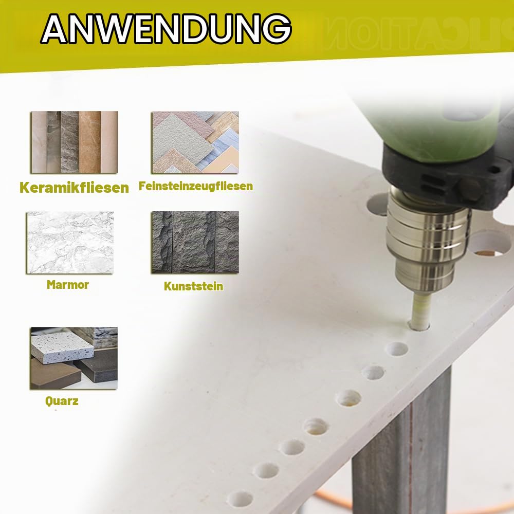 Trocken Diamant Bohrkrone 5 Stücke 6/6/6/8/10mm Fliesenbohrer und 1 Stück 6mm Hartmetall Bohrer mit