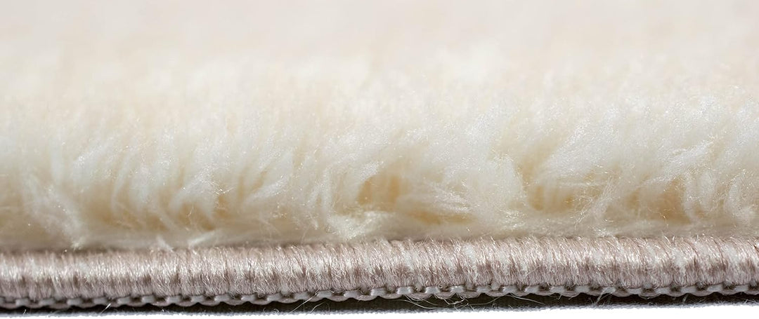Badezimmer Teppich Set WASCHBAR | schön WARME Füsse durch Flauschiges Material | in beige, 50x60 cm
