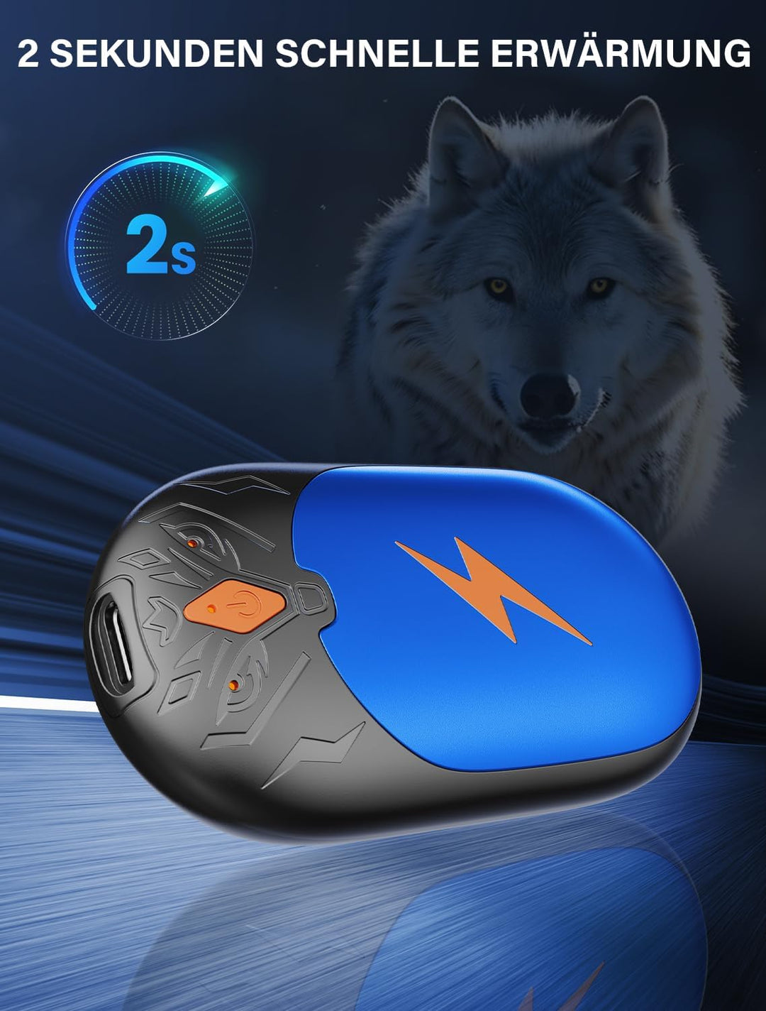 Handwärmer Elektrisch 2 Pack, Ultraleicht Taschenwärmer Wiederaufladbar, Tragbare Heizung 8000mAh, 3