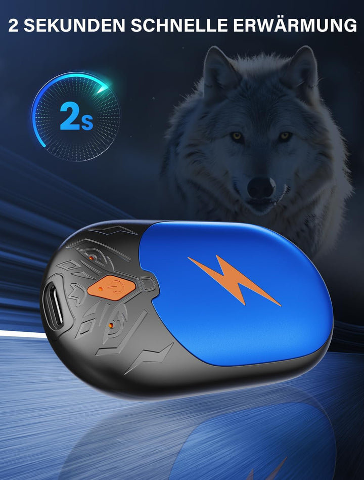 Handwärmer Elektrisch 2 Pack, Ultraleicht Taschenwärmer Wiederaufladbar, Tragbare Heizung 8000mAh, 3