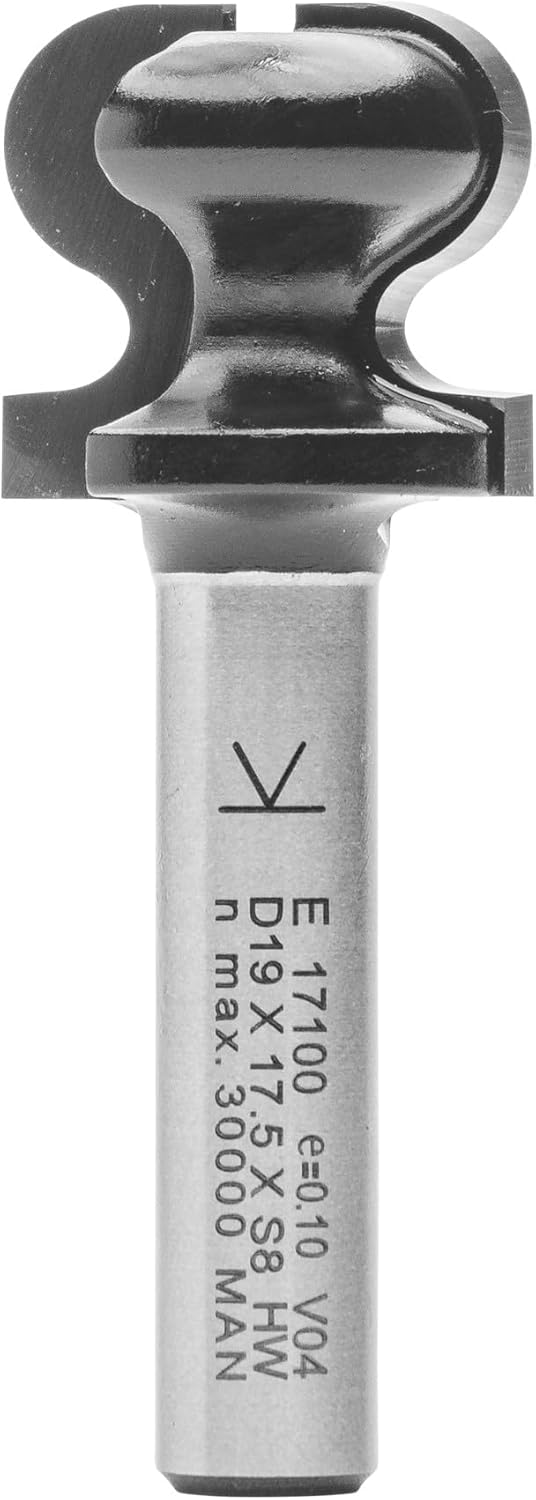 ENT 17100 Griffleistenfräser HW, Schaft (S) 8 mm, Durchmesser (D) 19 mm, NL 17,5 mm, R 4,75 mm, r 2,