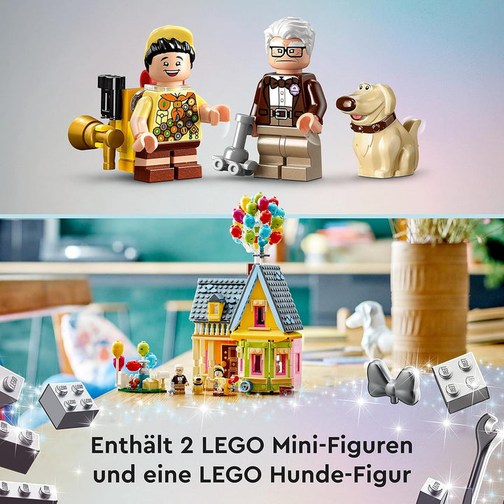 LEGO 43217 Disney and Pixar Carls Haus aus „Oben“, baubares Spielzeug mit Luftballons, Carl, Russell