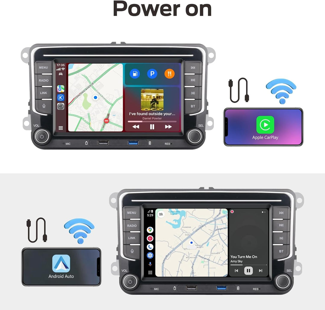 YZKONG Linux-Autoradio für VW Golf 5 6 Passat Jetta Caddy EOS T5 Tiguan Touran CC Polo | Wireless Ca