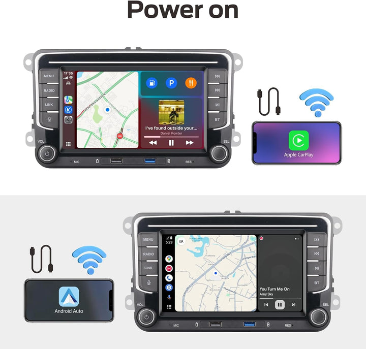 YZKONG Linux-Autoradio für VW Golf 5 6 Passat Jetta Caddy EOS T5 Tiguan Touran CC Polo | Wireless Ca