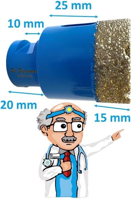 Dr. Diamond | Diamant Fliesenbohrer Blue Diamond für Fliesen & Feinsteinzeug Lochsäge für Winkelschl