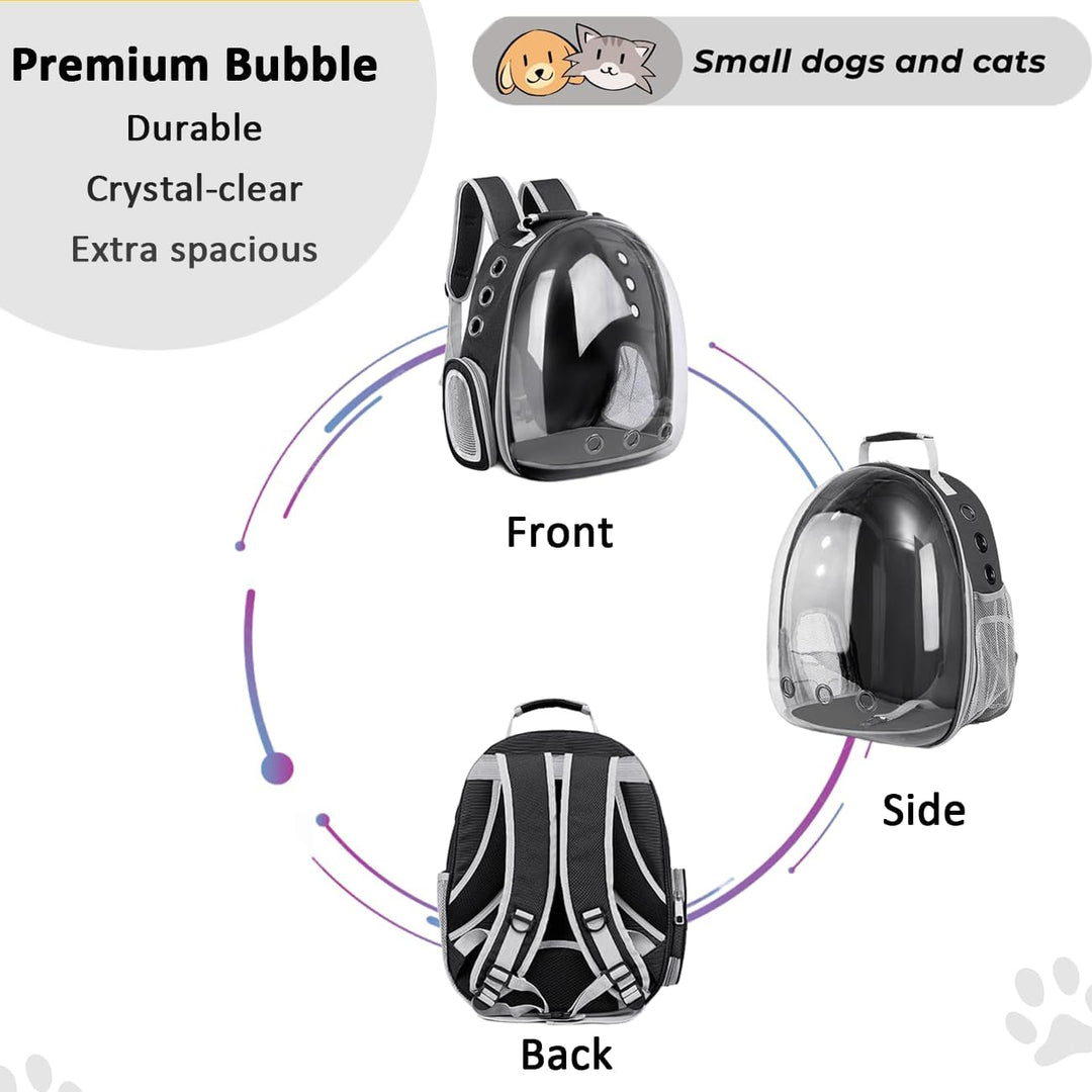 Erweiterbar Katzenrucksack Hunderucksack, Vorderrucksack für Katzen und Kleine Hunde, mit transparen
