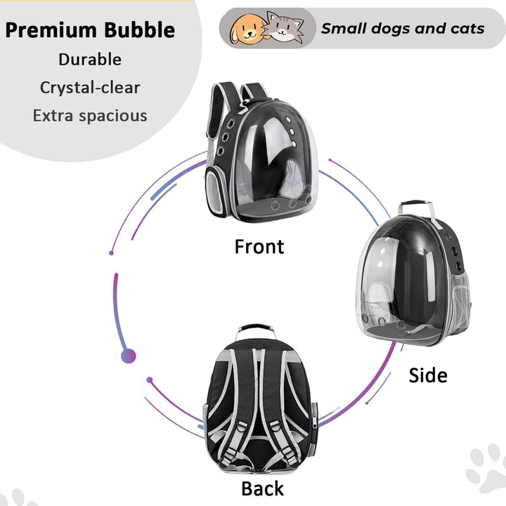 Erweiterbar Katzenrucksack Hunderucksack, Vorderrucksack für Katzen und Kleine Hunde, mit transparen