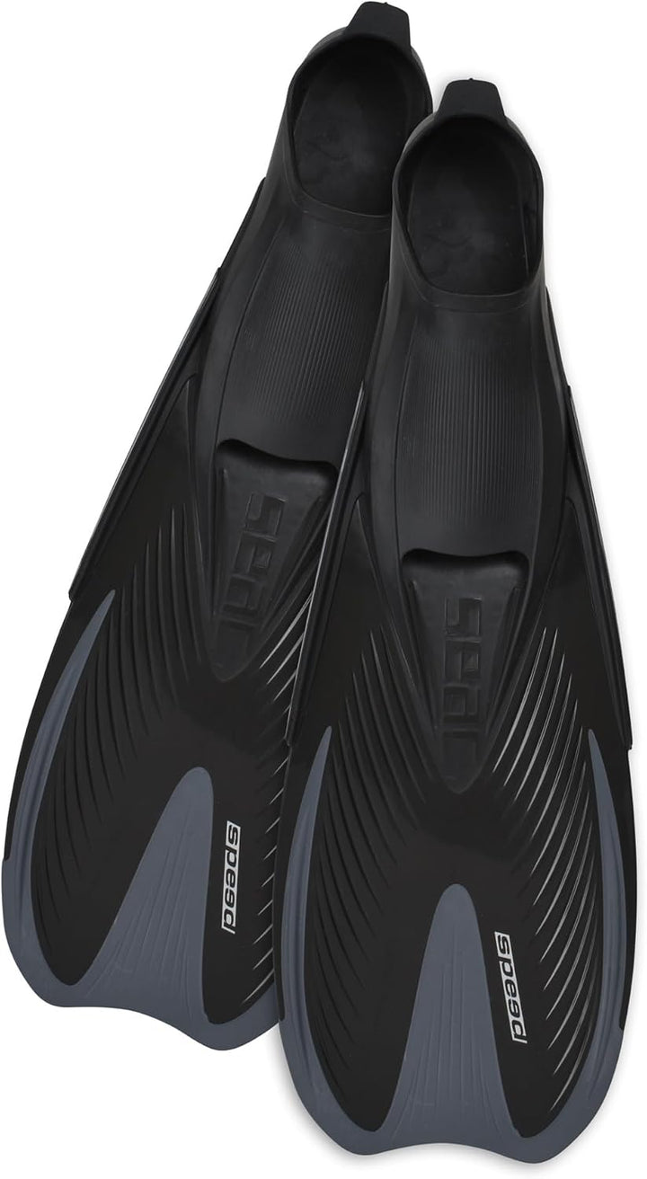 Seac-Sub Speed Schnorchelflossen Mit Geschlossenem Schwarz 44/45, Schwarz 44/45