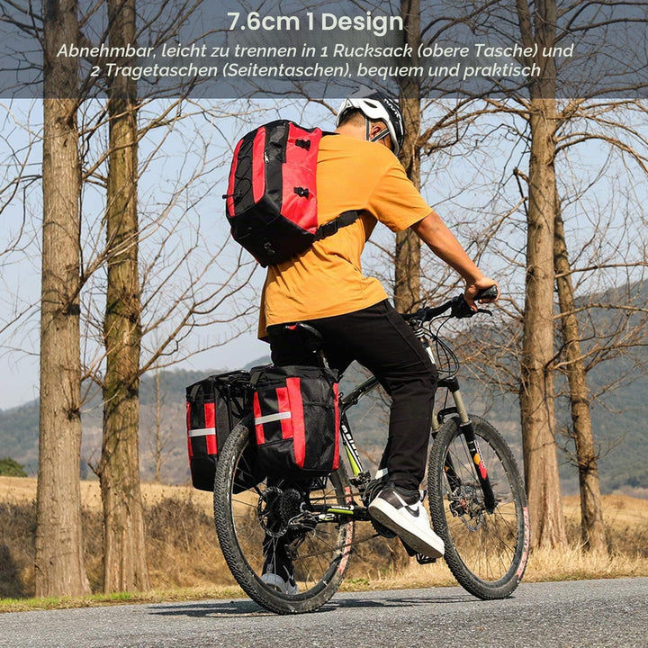 PELLOR Fahrrad Gepäcktaschen, 3 in 1 Multifunction 70L Gepäckträger Tasche Reissfest Gross Fahrradta