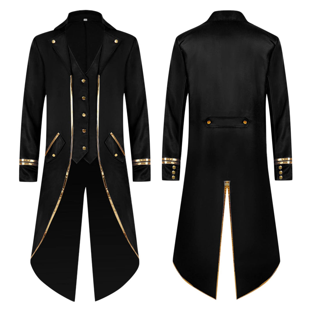 Viktorianische Steampunk Jacke für Herren Vintage Gothic Piraten Slim Fit Frack Wikinger Renaissance