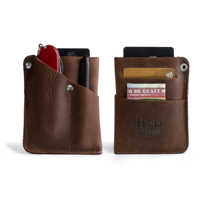 Hide & Drink, Fronttasche Geldbörse Handgefertigt aus Vollnarbenleder - Multitool-Tasche, Kartenhalt