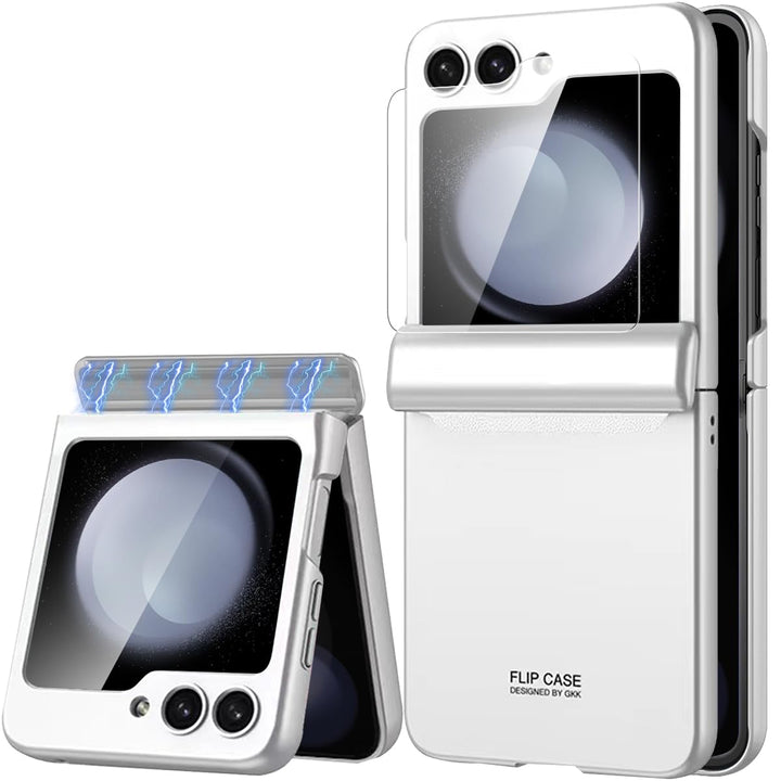 Miimall Kompatibel mit Samsung Galaxy Z Flip 5 Hülle mit Scharnierschutz Magnetischer [Externer Bild
