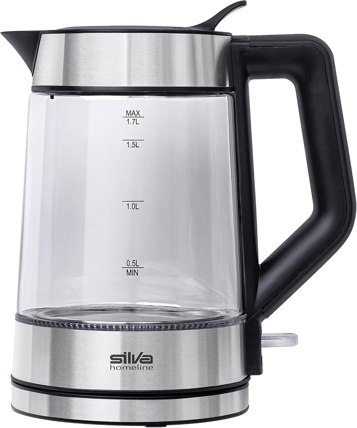 SILVA SCHNEIDER Glas Wasserkocher KL-G 2007, 1,7 Liter, 2200 Watt, mit Easy-Fill Deckel