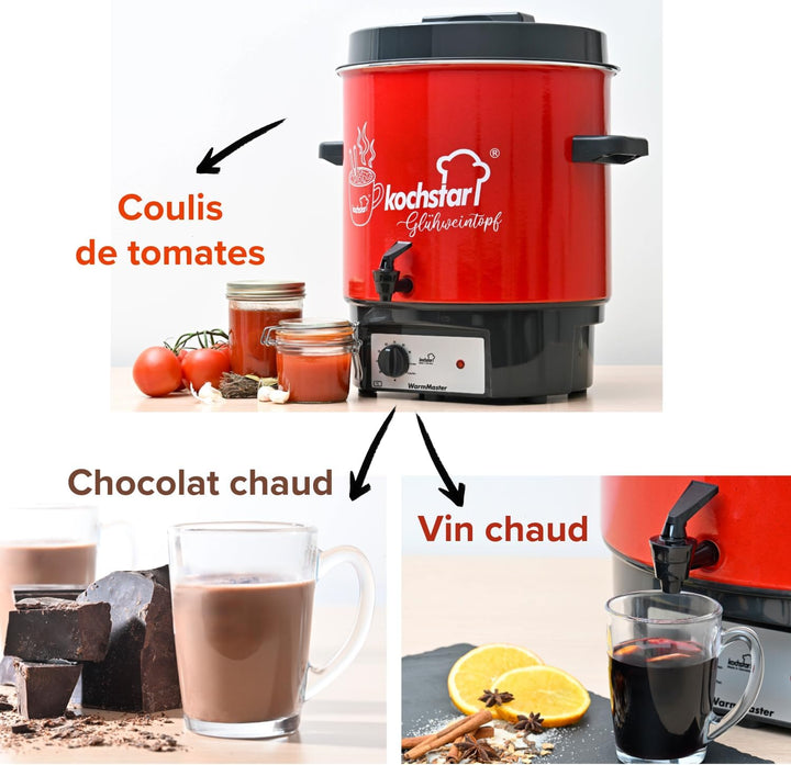 Kochstar WarmMaster A - Sonder-Edition X-Mas (Glühweintopf, Inhalt 27 Liter, 1800 Watt, emailliert i