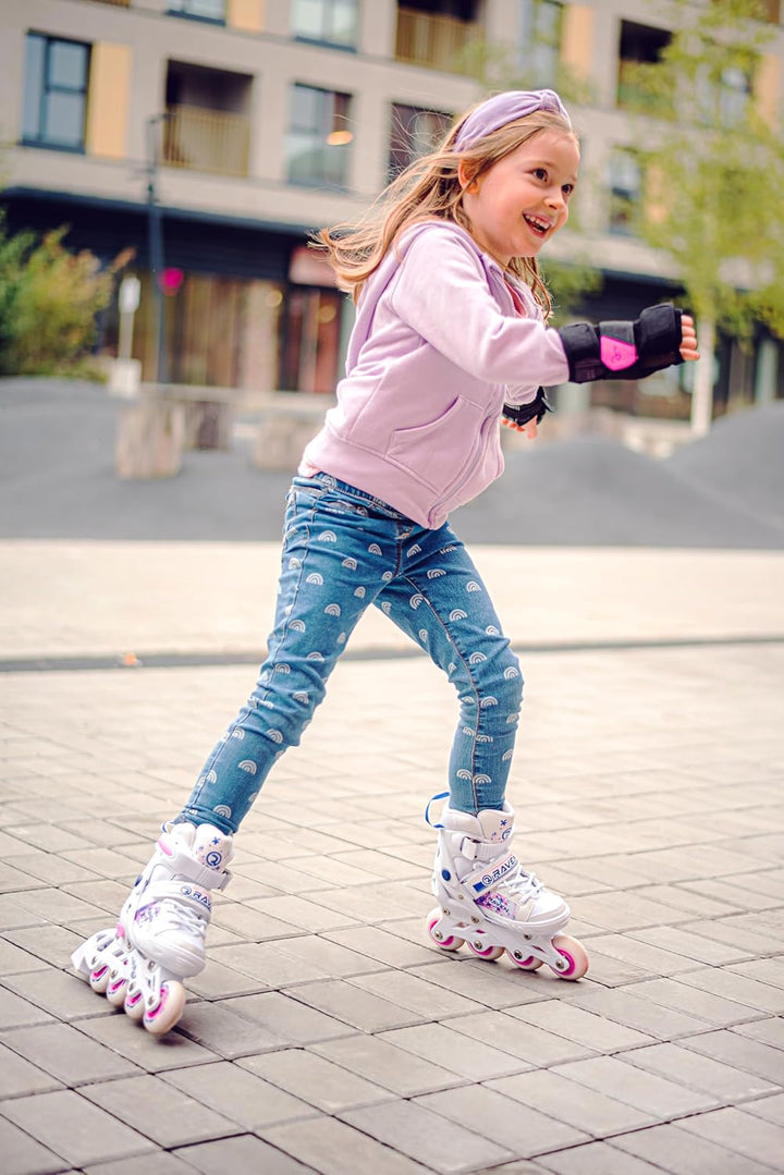 4in1 Inlineskates/Triskates/Rollschuhe/Schlittschuhe Raven Loret/Lia verstellbar mit LED Leuchtrad 3